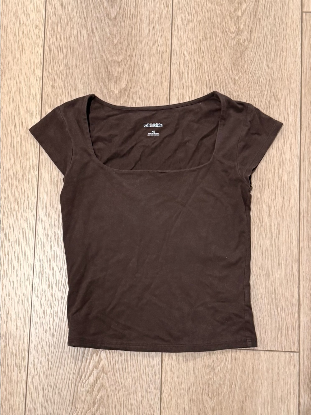 wild fable Brown Scoop Neck Short Sleeve Top